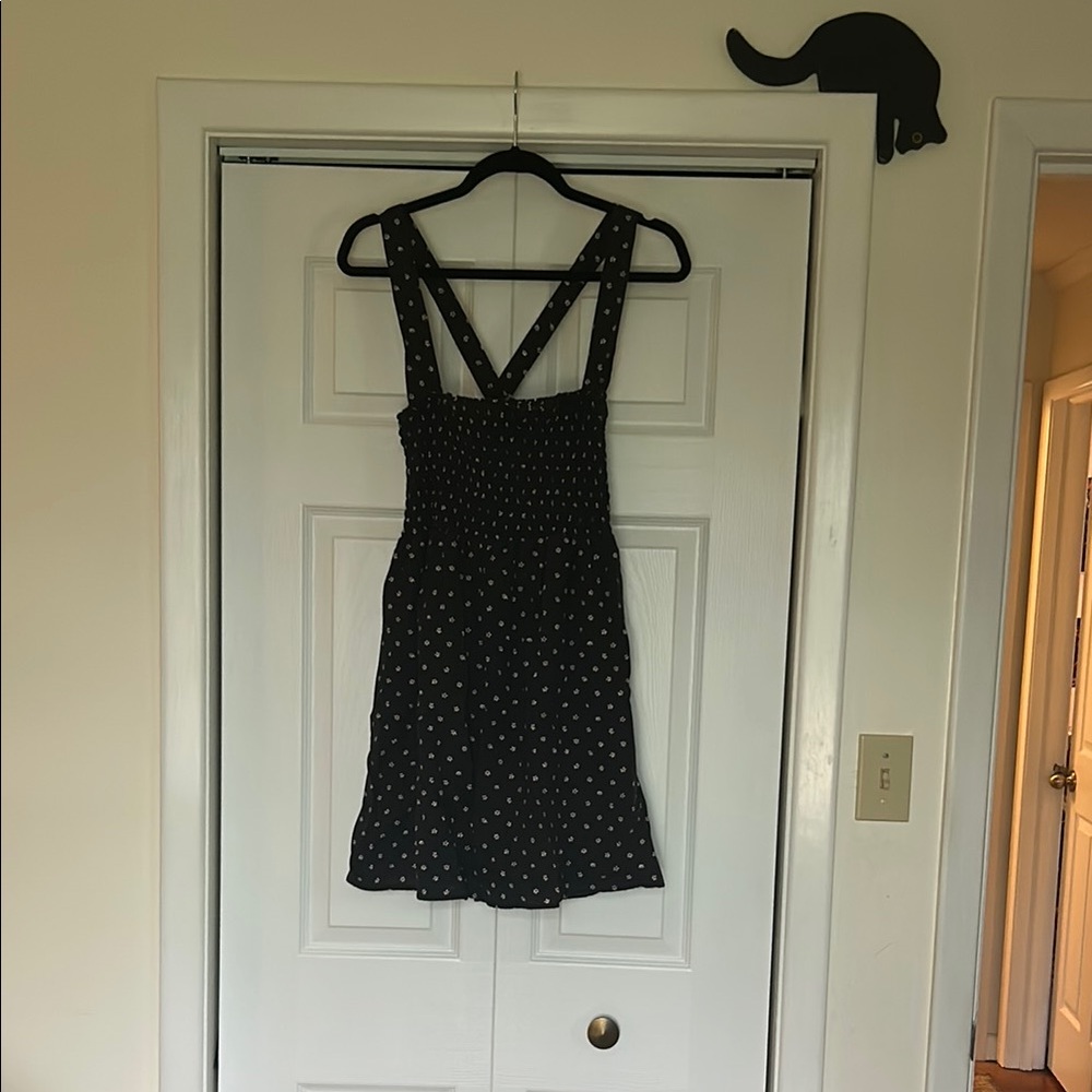 Black Floral Print Mini Dress